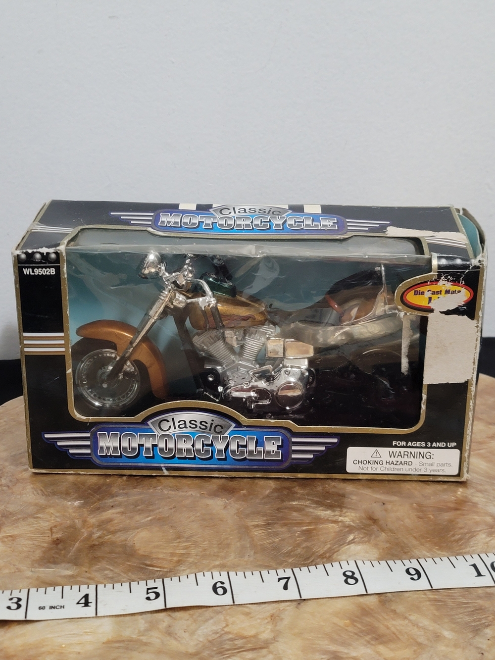 Classic Motorcycle Die-Cast Model - Metallic Bronze & Silver